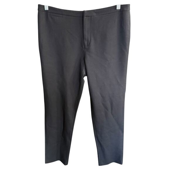The Reset R Label Ponte Dress Pants Mid-Rise Tapered Leg Black Womens L Classic - Picture 1 of 10